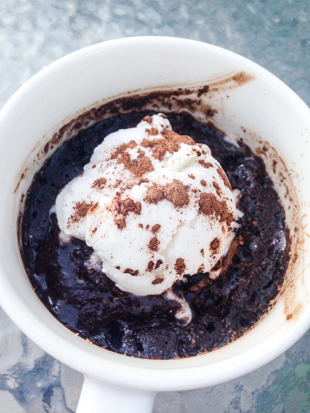 1 Minute Carob Brownie Mug Cake, (Vegan & Gluten Free)